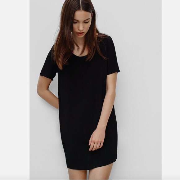 Wilfred Free Teigen Dress T-Shirt Crepe‎ Mini Dress Lined Size S - Picture 1 of 6